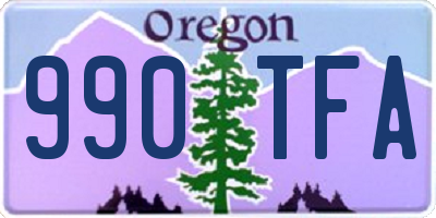 OR license plate 990TFA