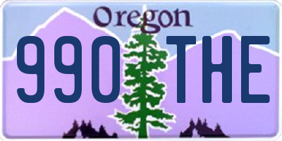 OR license plate 990THE