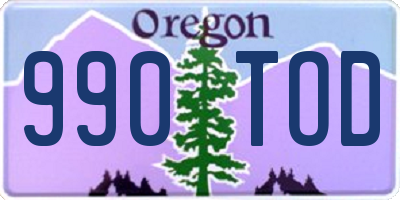 OR license plate 990TOD