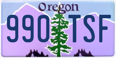 OR license plate 990TSF