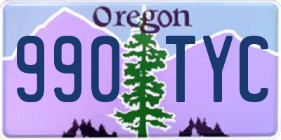 OR license plate 990TYC