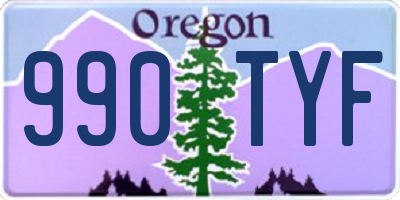 OR license plate 990TYF