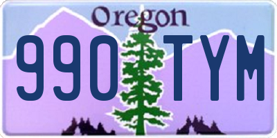 OR license plate 990TYM