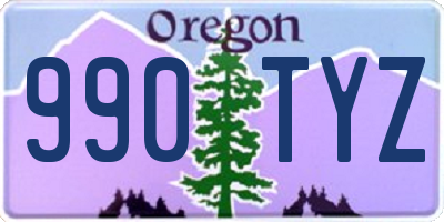 OR license plate 990TYZ