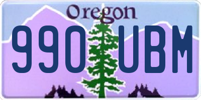 OR license plate 990UBM