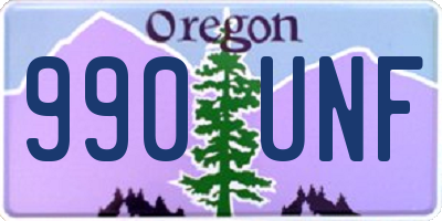 OR license plate 990UNF