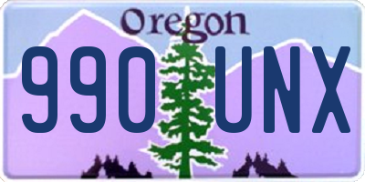 OR license plate 990UNX