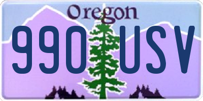 OR license plate 990USV