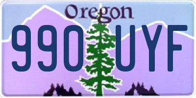 OR license plate 990UYF