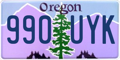 OR license plate 990UYK