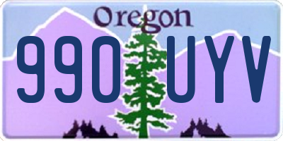 OR license plate 990UYV
