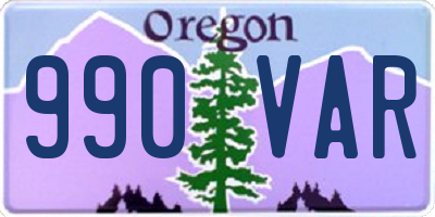 OR license plate 990VAR