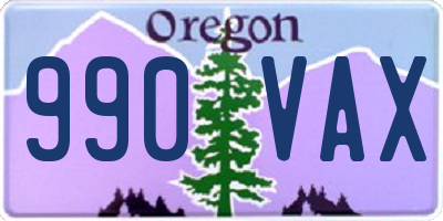 OR license plate 990VAX