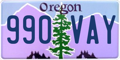 OR license plate 990VAY