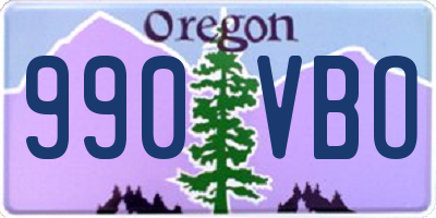 OR license plate 990VBO