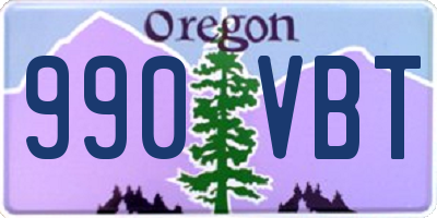 OR license plate 990VBT