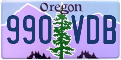 OR license plate 990VDB