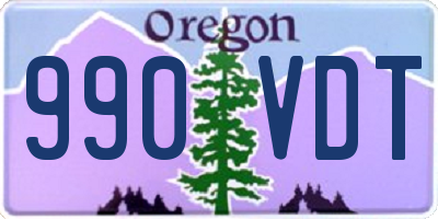 OR license plate 990VDT