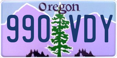 OR license plate 990VDY