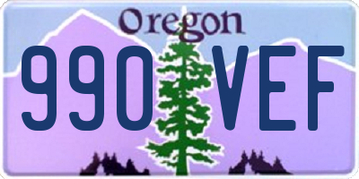 OR license plate 990VEF