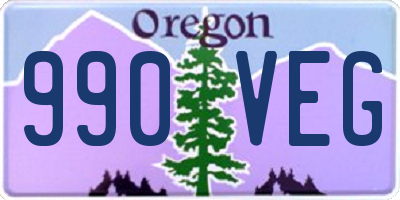 OR license plate 990VEG