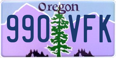 OR license plate 990VFK