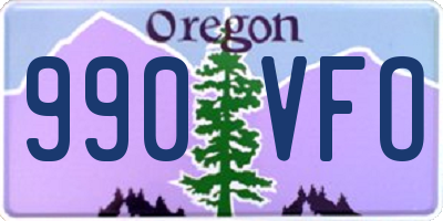 OR license plate 990VFO