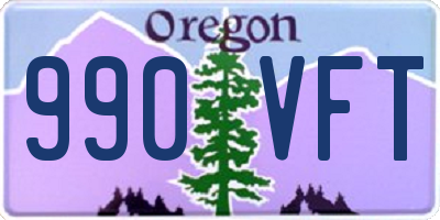 OR license plate 990VFT