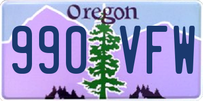 OR license plate 990VFW