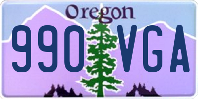 OR license plate 990VGA