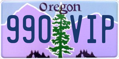 OR license plate 990VIP