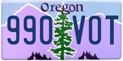 OR license plate 990VOT