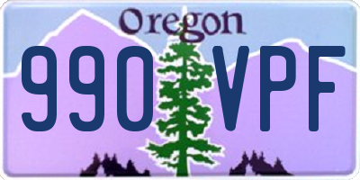 OR license plate 990VPF