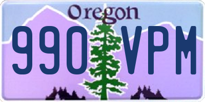 OR license plate 990VPM