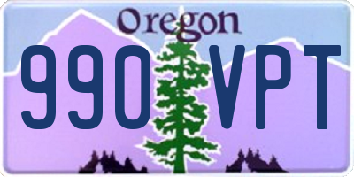 OR license plate 990VPT