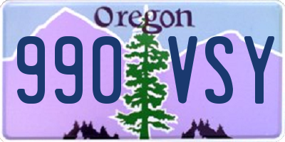 OR license plate 990VSY