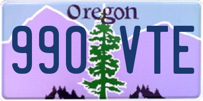 OR license plate 990VTE