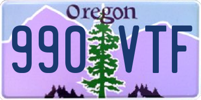 OR license plate 990VTF