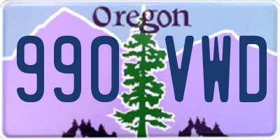 OR license plate 990VWD