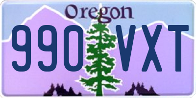 OR license plate 990VXT