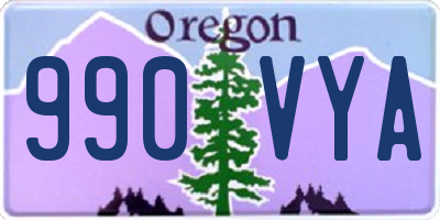 OR license plate 990VYA