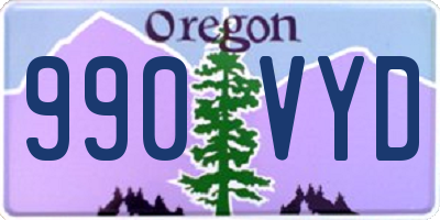 OR license plate 990VYD