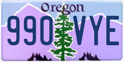 OR license plate 990VYE