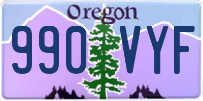 OR license plate 990VYF