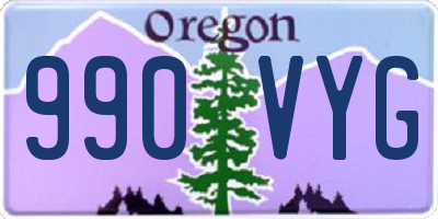 OR license plate 990VYG