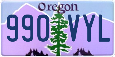 OR license plate 990VYL