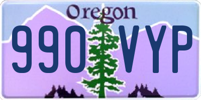 OR license plate 990VYP