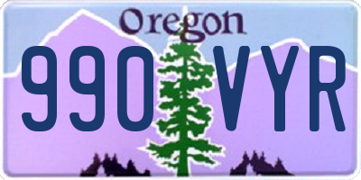 OR license plate 990VYR