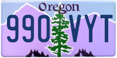 OR license plate 990VYT