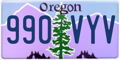 OR license plate 990VYV